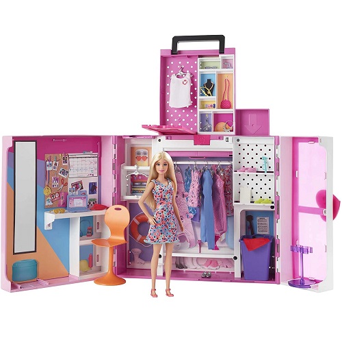 Barbie Набор игровой Barbie и Кен с гардеробом и розовым кабриолетом